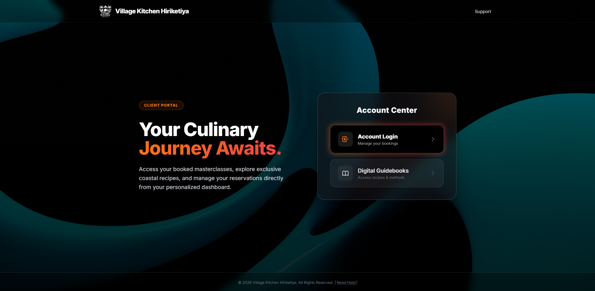 Village Kitchen Hiriketiya support guide showing a cancelled account status screen with an option to click Recover Account